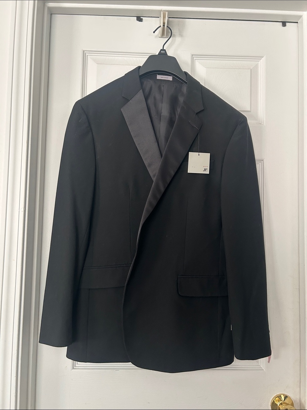 jf j.ferrar Black Tuxedo Blazer with Satin Lapels